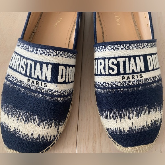 CHRISTIAN DIOR Cotton Embroidered D-Stripes Granville Espadrille size 40 - Picture 7 of 9